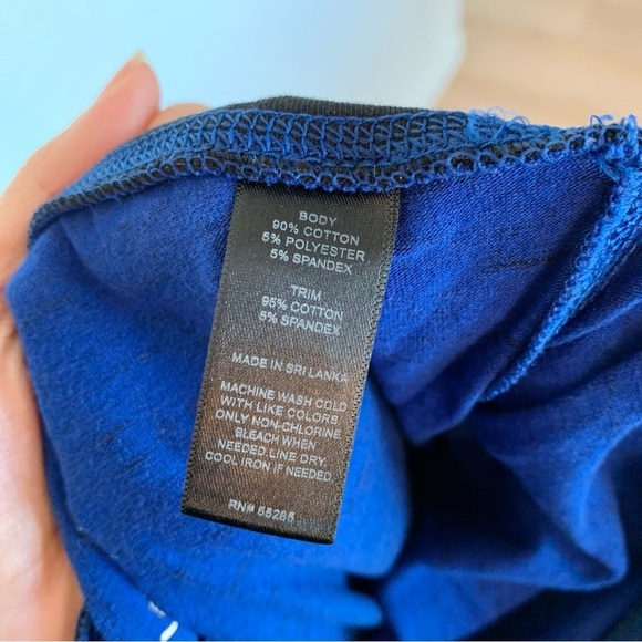 Express Cobalt Blue Black Marled Foldover Wide Waistband Bootcut Yoga Pants - Picture 6 of 6